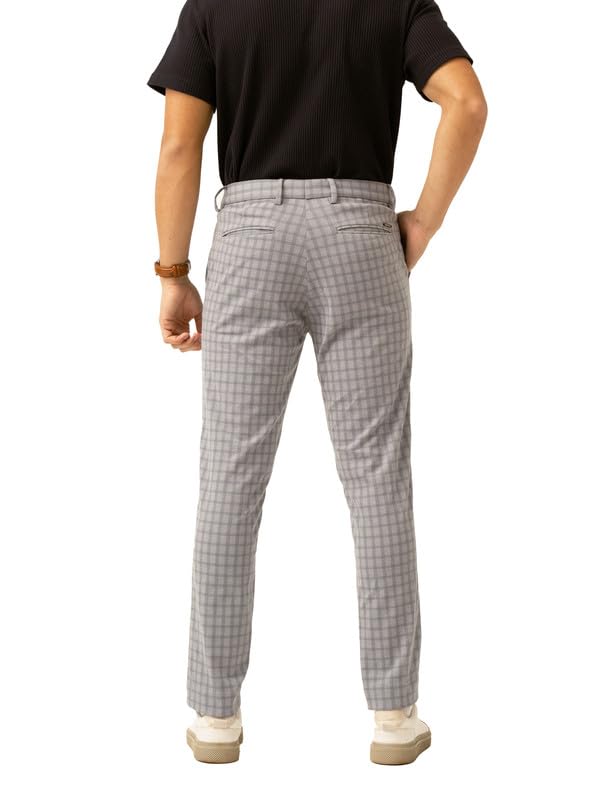 Image of The Pant Project Luxury PV Stretchable Casual Checks Pant for Men | Stylish Slim Fit Men's Wear Trousers for Office or Party