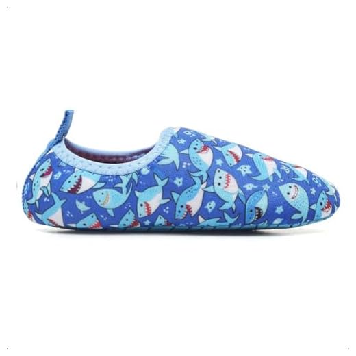 Sapatilha Aquática Infantis Antiderrapantes, Macias, para Praia, Piscina, Natação, Surf, Barco, Pesca, Camping, Caminhada, (Baby Shark, BR, Criança de 4 a 8 anos, Faixa Numérico, 27, 28)