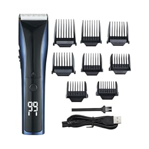 Electric Hair Clipper Digital Display Electric Hair Clipper Shaver Electric Hair Clipper Hair Clipper(Blue)