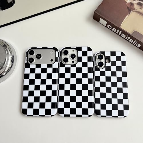 Coque iPhone 14 Plus esthétique damier noir pour femme active - 4