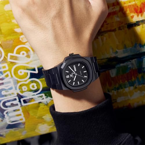 Image of OLEVS Mens Watches Analog Quartz Unisex Watches Square Resinous 3ATM Waterproof Day Date Sport Fashion Dress Wrist Watch