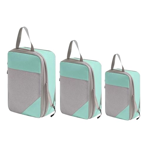 Compresión Packing Cube | Bolsas de Compresión Impermeables para Viaje | Organizador de Almacenamiento Ligero Ahorro de Espacio para Armario Negocios Avión Vacaciones Crucero Dormitorio Senderismo