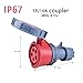 ZDIEVYPP 1pcs IP67 Industrial Plug and Socket 16A 32A 3 Pin 4 Pin 5 Pin Wall Mounted Socket Panel Mounted 220V 380V 415V(Coupler 5P 16A)