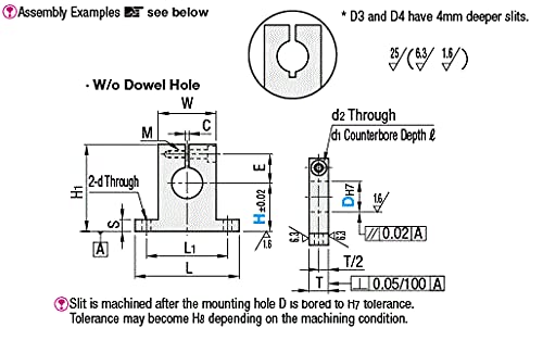 Shaft Supports - T-Shaped, Slit 10mmX20mm 1pc