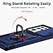 for Samsung Galaxy S21 Ultra Case with Camera Lens Cover HD Screen Protector,Military-Grade Drop Tested Magnetic Ring Holder Kickstand Protective Phone Case for Samsung Galaxy S21 Ultra 5G (Navy Blue)