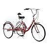 MUCSAH Bikes,Three Wheel Bike, Adult Tricycle 7 Speed Comfort Bicycles Bike 24In Three Wheel Cruiser Bike with Shoppibasket for Recreation Shoppipicnics Exercise Men's Wome #5