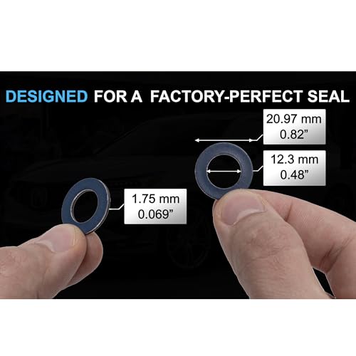 Image of Aluminium Oil Drain Plug Washer Gaskets - U.S. Made 12mm Crush Washer - Oil Plug Gasket Leak Proof Sealing Washers Compatible with Toyota Lexus Scion Part# 90430-12031 (Pack of 20)