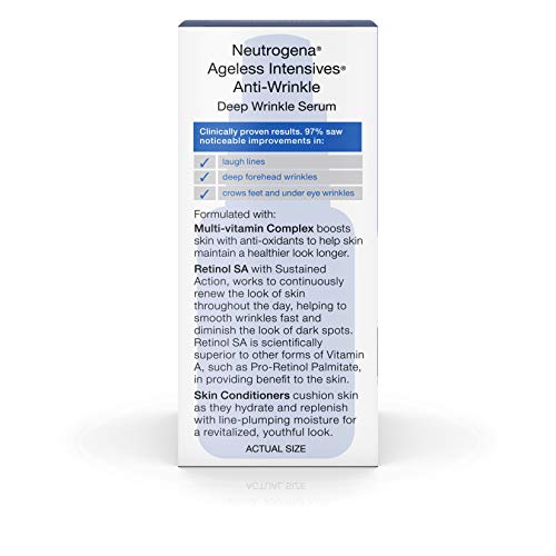 Neutrogena Ageless Intensives Anti-Wrinkle Deep Wrinkle Face Serum Treatment With Retinol Sa & Multi-Vitamins To Reduce Crow's Feet, Laugh Lines, & Under Eye Wrinkles, 1 Fl. Oz #TOP4