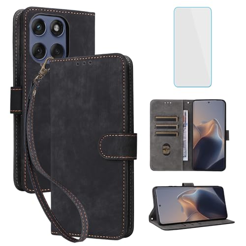 Coque Moto Edge 60 Fusion pour femme active avec étui portefeuille et protection écran