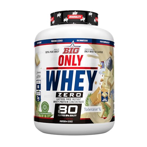 BIG - Proteinas Whey para Masa Muscular - Whey Protein Isolate - Proteína en Polvo Materia Prima Premium Sin Grumos, Baja en Lactosa, Sin Azúcar Añadido (2Kg, Mowgly White Choco)