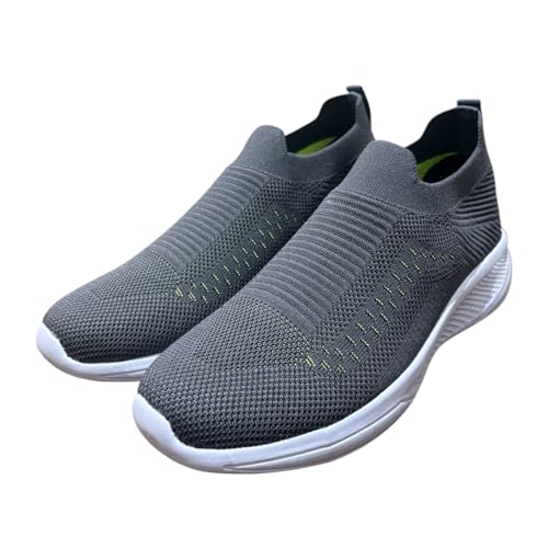 Image of Men's Slip-On Walking Shoes with Breathable Knit Mesh Upper | Lightweight Cushioned Sole Casual Sneakers | Sock-Style Flexible Comfort Shoes for Walking, Travel & Light Sports