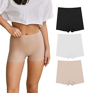 SHARICCA Boxershorts Damen Nahtlos Weich Unterhosen Damen Hohe Taille Radlerhose Hotpants Unterwäsche Boxershorts Seamless Mehrpack (3P01-Mehrfarbig, M)