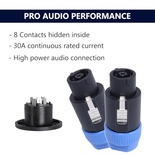 Kit conector Speakon 8 polos, 2 sets compatible NL8FC miniatura 4