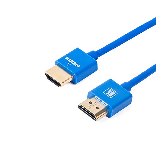 Câble HDMI haut débit Kramer avec Ethernet de 0,9 m en coloris bleu pour liaisons vidéo