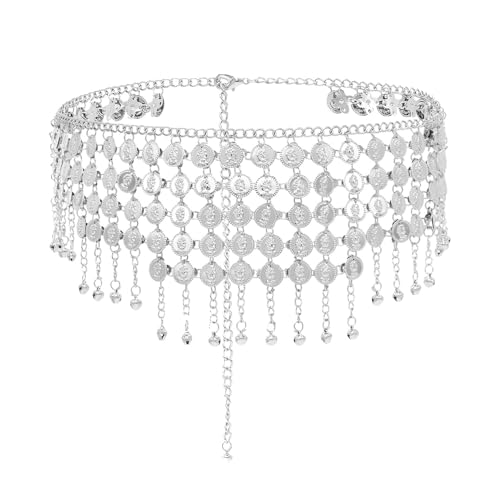 Vintage Circle Tassel Waist Chain Belt for Women Bohemian Coin Round Portrait Long Tassel Belly Body Chains Jeans Dress Accessories Fashion Jewelry