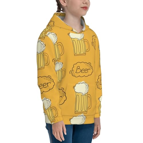 Cartoon Beer Mug Kids Pullover Hoodies Boys Sweatshirts Girls Athletic Clothes with Pocket3