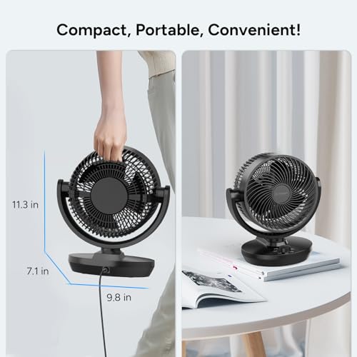 Ventilateur portable de circulation d'air DR.PREPARE bureau et table 8 pouces