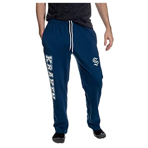 NHL Men's Premium Fleece Official Team Sweatpants (Seattle Kraken, X-Large)