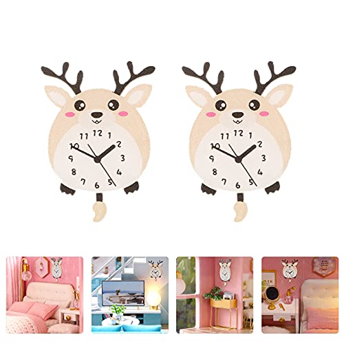 Abaodam 2Pcs Mini Relógio Animal Brinquedos Casa De Bonecas Móveis Em Miniatura Diy Decoração Relógi