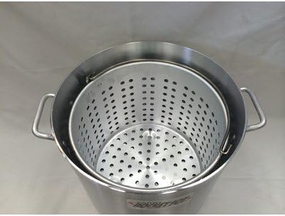 Cajun Rocket Pot Seafood Pot with Basket & Lid, 24 quart/4mm, Metallic