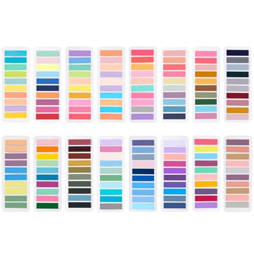 JOLCEEY 3200 Stück Sticky Notes,16 Stile Klebezettel Tabs Beschreibbare Haftstreifen Post It Transparent für Büro Schule Seitenmarkierung Klebemarkierung