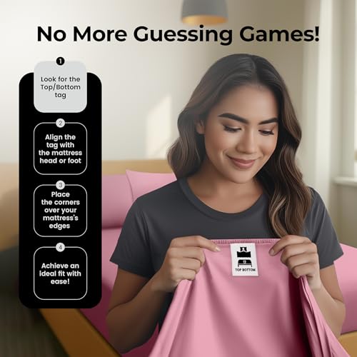Image of Utopia Bedding Queen Fitted Sheet - Bottom Sheet - Deep Pocket - Soft Microfiber - Shrinkage and Fade Resistant - Easy Care -1 Fitted Sheet Only (Pink)
