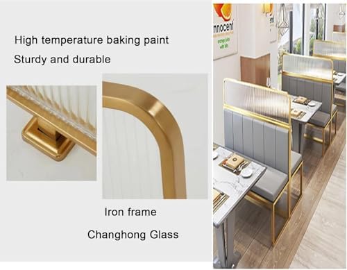 Glass Room Divider Office Partition Tempered Glass Panels Table Dividers Panels Partitions，Stylish Decorative Glass Partition Wall for Office & Living Room - Privacy & Aesthetic Room Divider