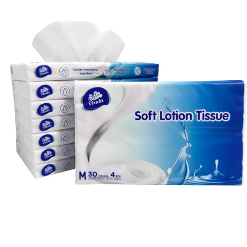 Image of Vinda Car Tissues with Lotion, 4-Ply Facial Tissues, 8 Packs, 240 sheets