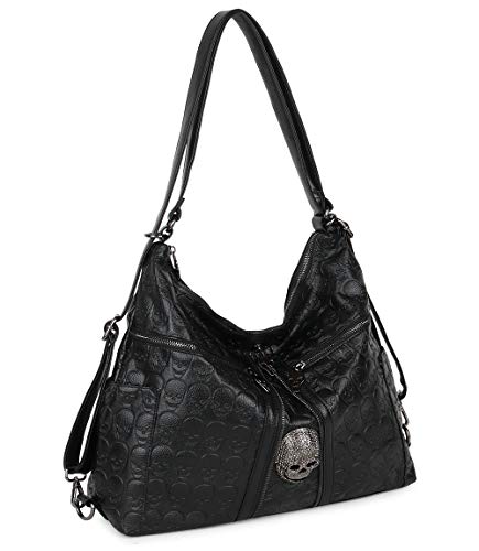 Bolso 3 en 1 para mujer con diseño calavera punk miniatura 7