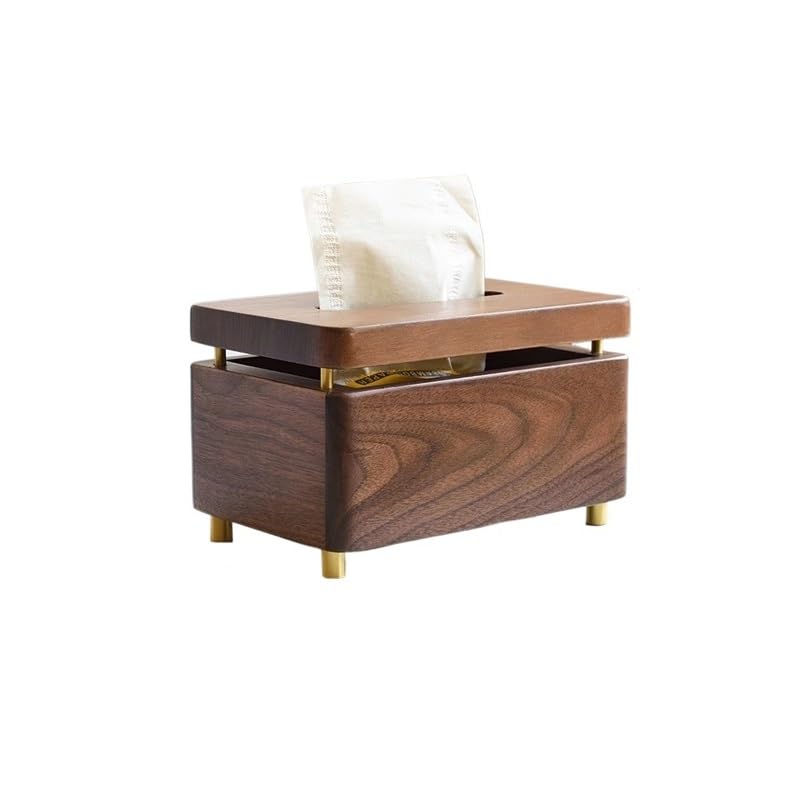 Couvercle de boîte à mouchoirs Boîte à mouchoirs en Noyer Noir Bois Massif for la Maison, Le Salon, Bureau, boîte, Papier Toilette