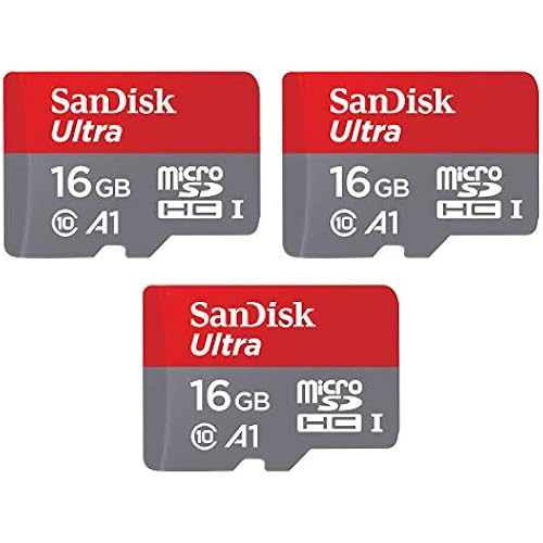 [Older Version] SanDisk 16GB 3-Pack Ultra microSDHC UHS-I Memory Card (3x16GB) - SDSQUAR-016G-GN6MM