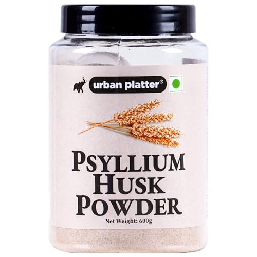 Urban Platter Psyllium Husk Powder (Isabgol Atta), 600g (Rich in Dietary fibre | Supports Digestive Health | Ideal for Baking & Gut Wellness)
