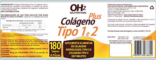 Colágeno Tipo 1 e Tipo 2 Plus - 180 tabletes