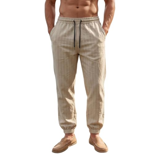 Pantalon de loisirs en lin premium pour homme au tombé fluide et respirant