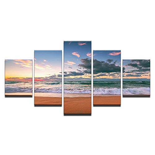 Toile impression peinture plage pour s'évader depuis son salon - 2
