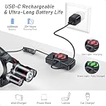 Blukar LED Headlamp Rechargeable,Ultra Bright Headlight with 3 Lights - Image 6
