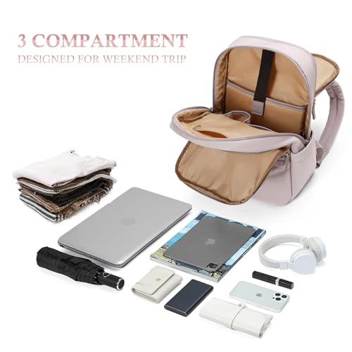 GOLF SUPAGS Women Laptop Backpack Fits 15.6 Inch Notebook Slim Casual Daypack Computer Bag for Work Travel College Backpack Purse (Pinkish Gray)2