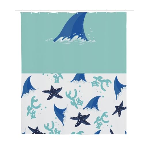 Rideau douche 200x240 bleu vert imperméable anti moisissure baignoire - 3