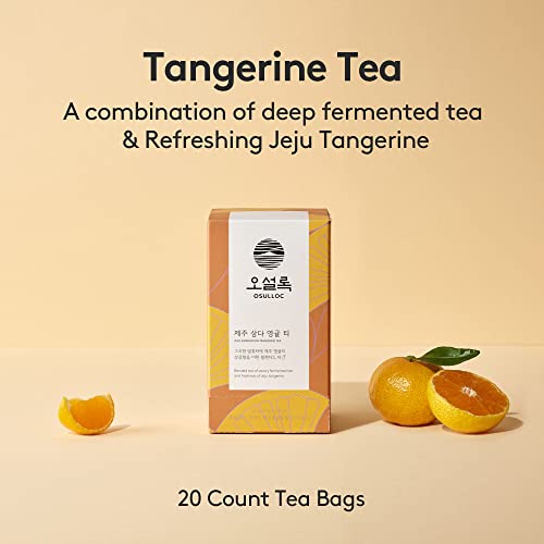 Osulloc Tangerine Tea, Premium Organic Blended Tea From Jeju, Tea Bag Series 20 Count, 1.06 Oz, 30G #TOP1
