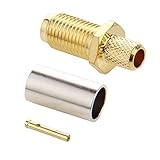 10 PCS Gold überzogen RP-SMA-Buchse Crimp RF-Stecker-Adapter für RG58 / RG400 / RG142 / LMR195 Cable