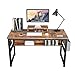 Price comparison product image TREETALK Computer Desk, Industrial Writing Desk with Storage Bag, 47in Computer PC Laptop Table with Bookshelf and Wood Monitor Stand Riser, Dining Gaming Table for Home Office (Charcoal Grey)