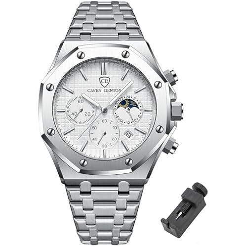 Luxury Men’s Watches Octagonal Classic Business Watches for Men with Date Window Waterproof Analog Quartz Wrist Watch Stainless Steel Strap Adjustment Tool Included
