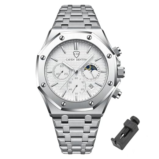 Dacdyi Luxury Men’s Watches Octagonal Classic Business Watches for Men with Date Window Waterproof Analog Quartz Wrist Watch Stainless Steel Strap Adjustment Tool Included (Silver - White)