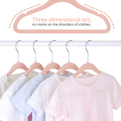 Ieoke Baby Velvet Hangers,50 Pack Children Clothes Hangers Ultra Thin Non Slip Clothes Racks With 6 Pcs Kids Clothing Dividers #TOP3