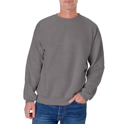 Hanes Mens Sweatshirt, Heavyweight Fleece Crewneck Pullover For, Oxford Gray, Small US