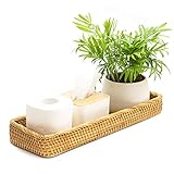 Rattan Bathroom Vanity Tray Toilet Tank Basket Paper Holder Counter Decorative Organizer Guest Towel Wicker Baskets Organizing Shelves