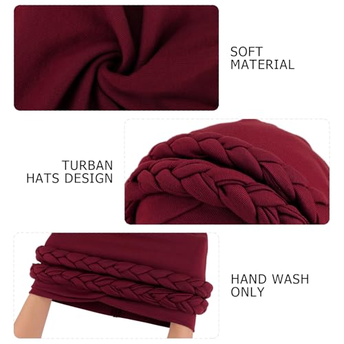 Image of DRESHOW Turban Pre-Tied Twisted Hat Thread African Head Wraps for Black Women Chemo Cancer Cap Braid Hair Cover
