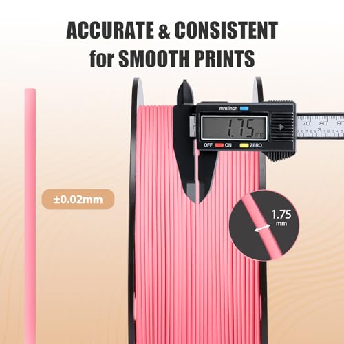 Image of ERYONE Matte PLA Lite 3D Printer Filament 1.75 + /- 0.03mm, Matte Filament 1KG(2.2LBS) Spool, Pink