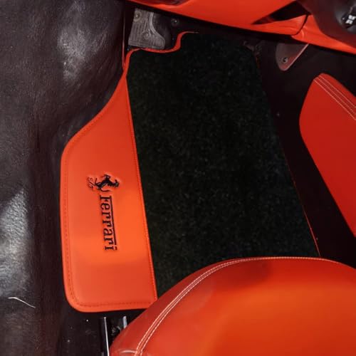GHZYF Custom Car Floor Mats for Ferrari F430/430 Scuderia 2004 2005 2006 2007 2008 2009 Non-Slip Protection Carpet Mats Velor Full Coverage Floor Liners Waterproof,A