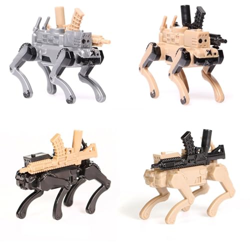 TOOUEE 4pcs/Set Modern Brick Combat Troops' Robotic Dogs Mini Brick Figure Special Forces Value Custom Mini Figure Genuine Military Building Blocks...